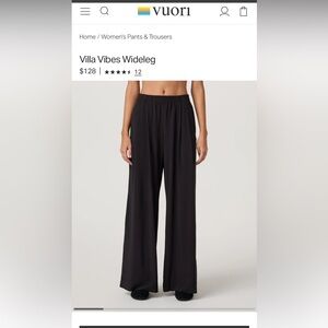 Vuori Villa Vibes Wideleg Trouser Pants
